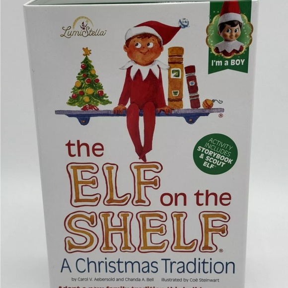 The Elf on the Shelf Blue Eye Boy Brown Hair W/book and Cooking School Set - Picture 2 of 6